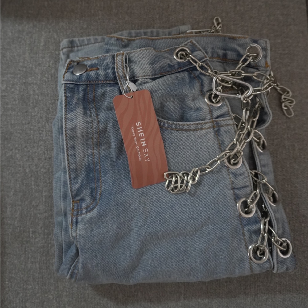 Brand New Chain Denim Pants